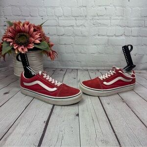 Vans old skool classic suede textile Red Sneakers unisex men 4.5 women 6